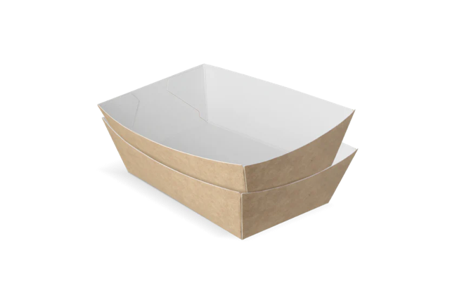 Barquette à frites A9 kraft/Blanc (400 pcs) [TK-9987892]