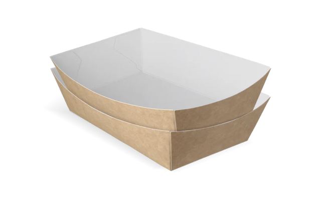 Barquette à frites A14 kraft/Blanc (400 pcs) [TK-9987894]