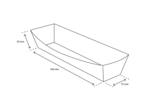 Barquette à saucisses A16 kraft/Blanc (400 pcs) [TK-9987895]