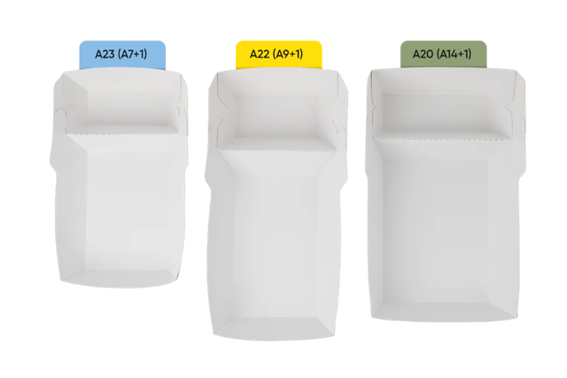 Barquette à frites A20 (A14+1) kraft/Blanc (400 pcs) [TK-9987896]