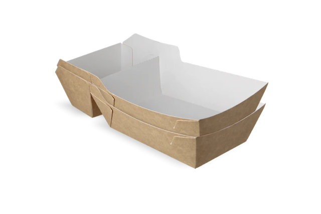 Barquette à frites A22 (A9+1) kraft/Blanc (400 pcs) [TK-9987897]