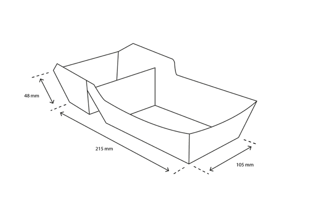 Barquette à frites A22 (A9+1) kraft/Blanc (400 pcs) [TK-9987897]