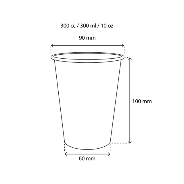 Koffiebeker karton 300cc 10oz Ø9 cm gestreept (1.000 stuks) [TK-9987929]