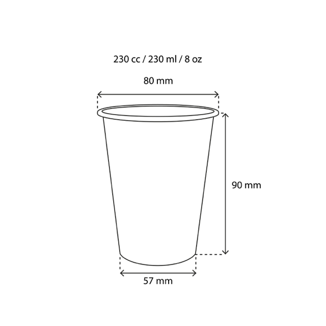 Koffiebeker karton 230cc 8oz Ø8 cm gestreept (1.000 stuks) [TK-9987930]