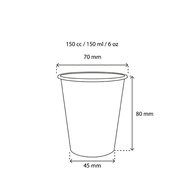 Koffiebeker 150cc 6oz Ø7 cm Kraft (2.500 stuks) [TK-9987936]