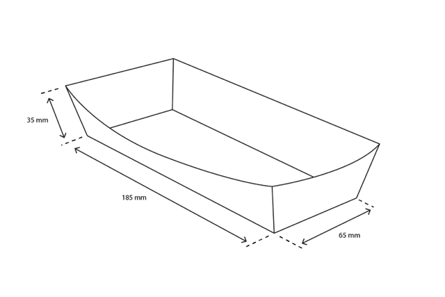 Barquette à saucisses A18 kraft/Blanc (400 pcs) [TK-9987960]