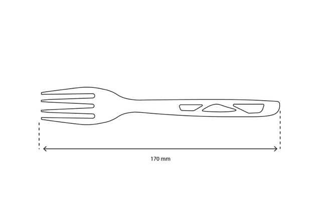 Herbruikbare zwarte vork 17 cm CPLA (1.000 stuks) [TK-9988004]