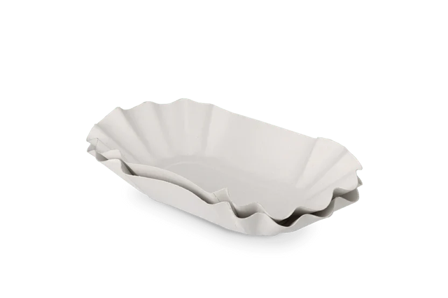 Bol en carton festonné 10x3,2x20 cm Blanc (1.000 pcs) [TK-9988157]