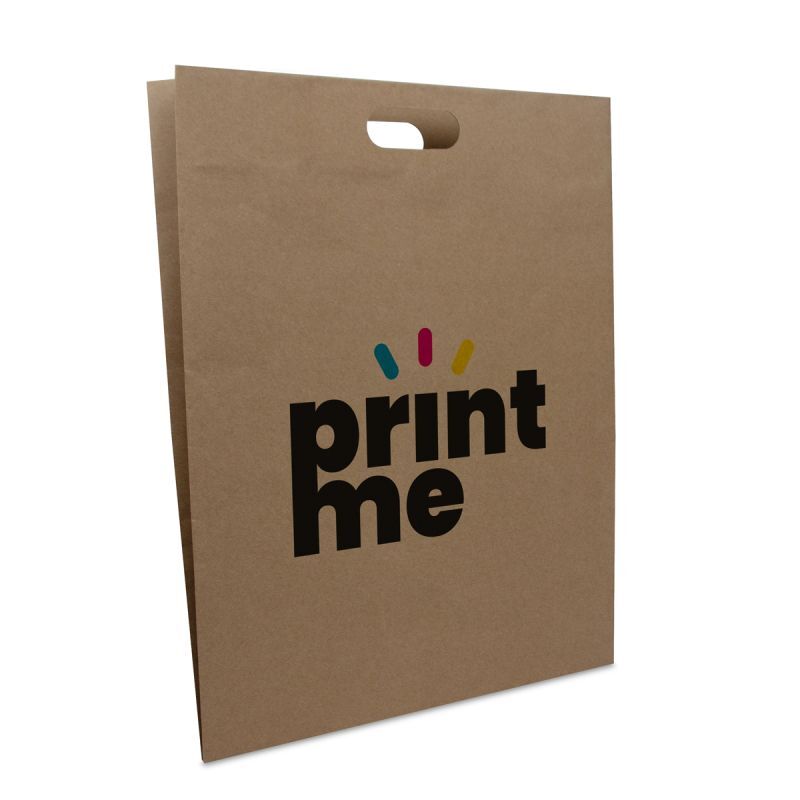 Budget papier tassen met uitgestanst handgreep 40x50+2x5 cm Bruin (100 stuks) [FP-DPK141]