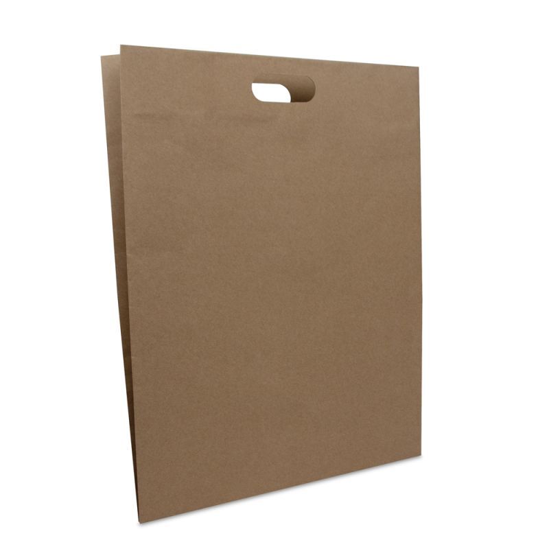 Budget papier tassen met uitgestanst handgreep 40x50+2x5 cm Bruin (100 stuks) [FP-DPK141]