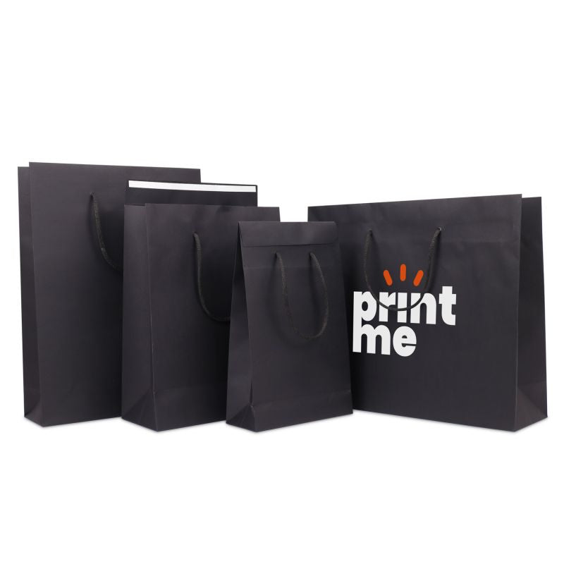 Sac à poignées en papier de luxe à rabat 20+8x32 cm Noir (100 pcs) [FP-DPK147]
