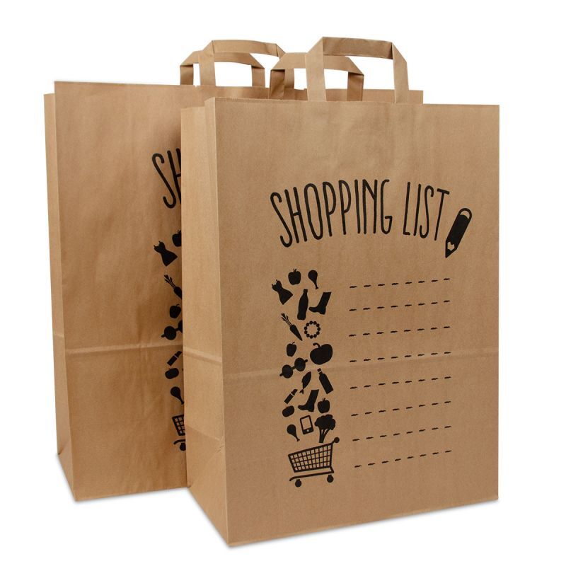Kraft Draagtassen Shopping list 45+17x47 cm Bruin (150 stuks) [FP-DPL060]