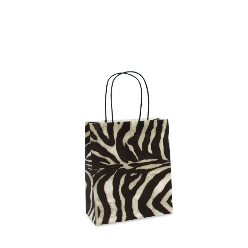 Papieren Draagtassen Zebra 22+10x26 cm (200 stuks) [FP-DPT025]