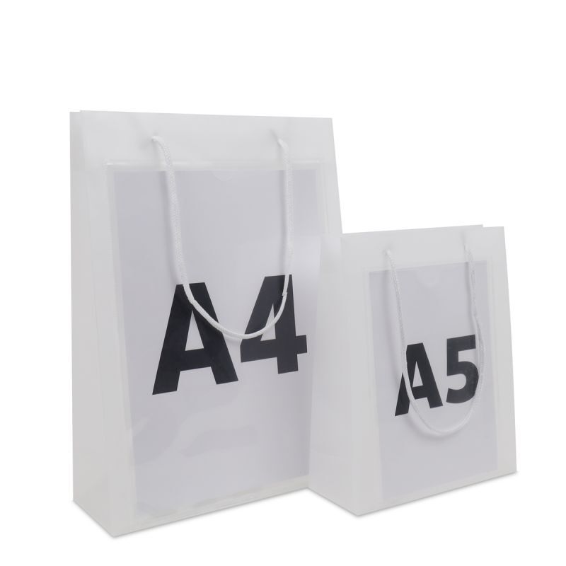 Sacs en plastique haut de gamme avec fenêtre d'insertion au format A4 26+10x36 cm Semi-transparent (100 pcs) [FP-DQC021]