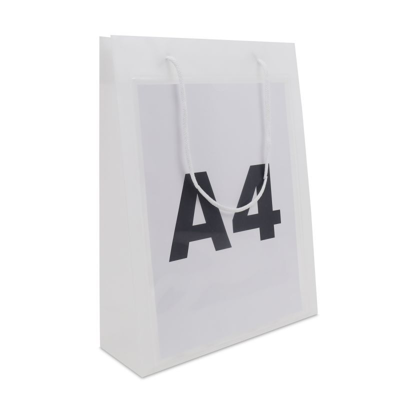 Sacs en plastique haut de gamme avec fenêtre d'insertion au format A4 26+10x36 cm Semi-transparent (100 pcs) [FP-DQC021]