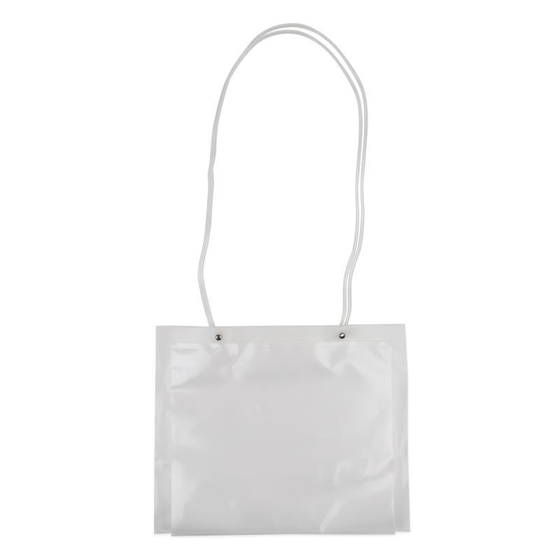 Plastic schoudertas met A4 insteekvenster 35x28 cm Frosted (100 stuks) [FP-DQC022]