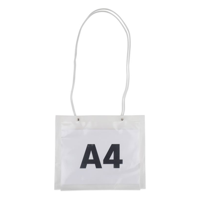 Plastic schoudertas met A4 insteekvenster 35x28 cm Frosted (100 stuks) [FP-DQC022]
