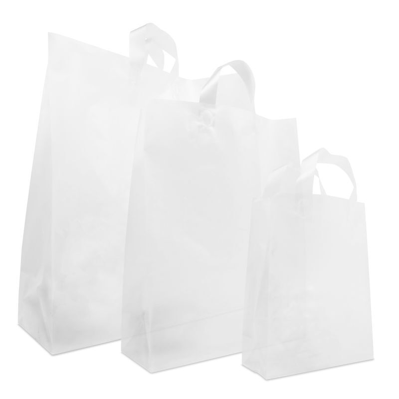 Plastic Draagtassen Frosted 45+18x48 cm (250 stuks) [FP-DQL007]