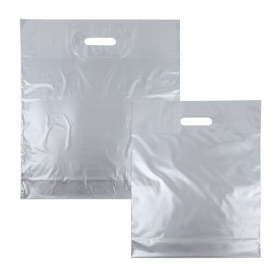 Plastic Draagtassen Zilver 45x50+2x4 cm (500 stuks) [FP-DQU017]
