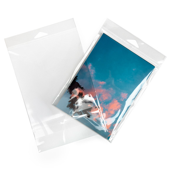 Sachet à trou de suspension refermable avec fermeture sécurisée 14.8x19.1cm (100 pièces) [HB7B2PC]