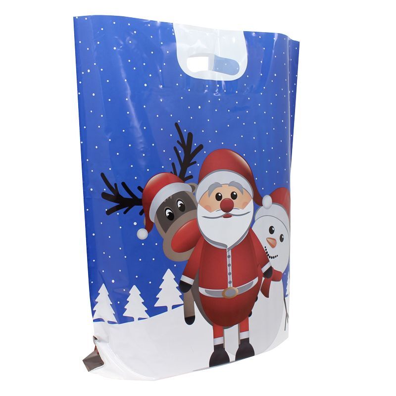 Sacs de Noël en plastique - Christmas Friends 38x45+2x5 cm Blanc (500 pcs) [FP-KDT028]
