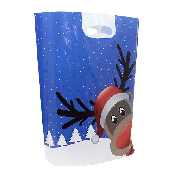 Sacs de Noël en plastique - Christmas Friends 38x45+2x5 cm Blanc (500 pcs) [FP-KDT028]
