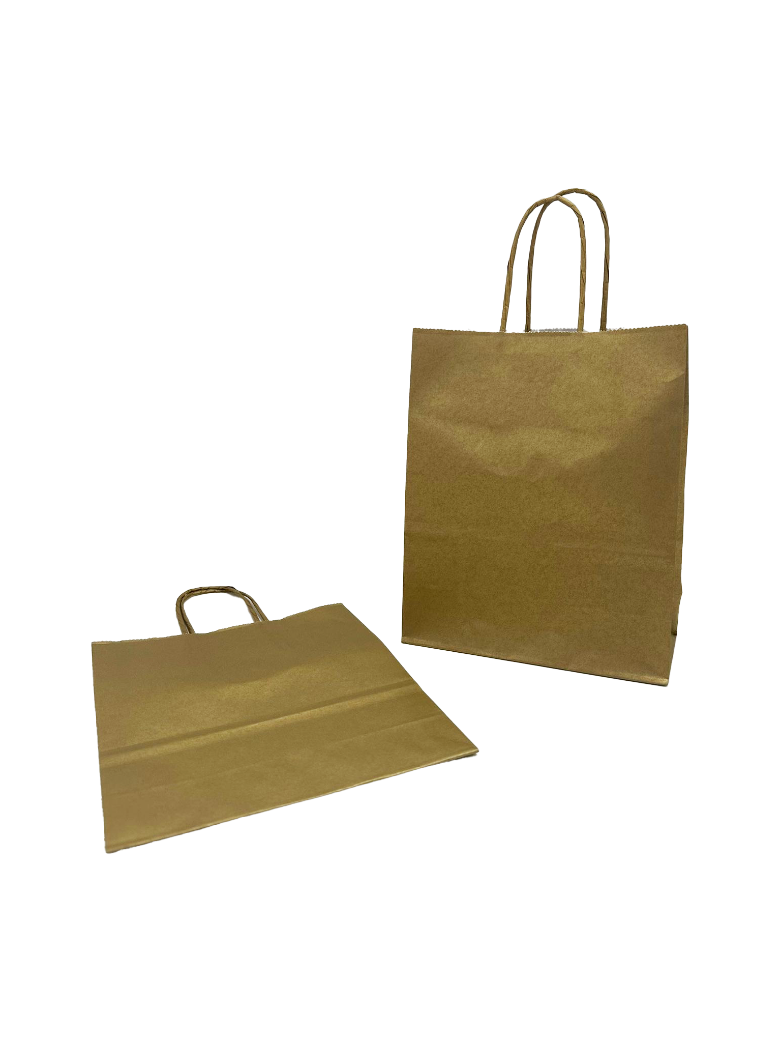 Sac de course Or Papier Kraft 90 g/m2 18+8x22cm (50 pièces) [PAM1822GO]