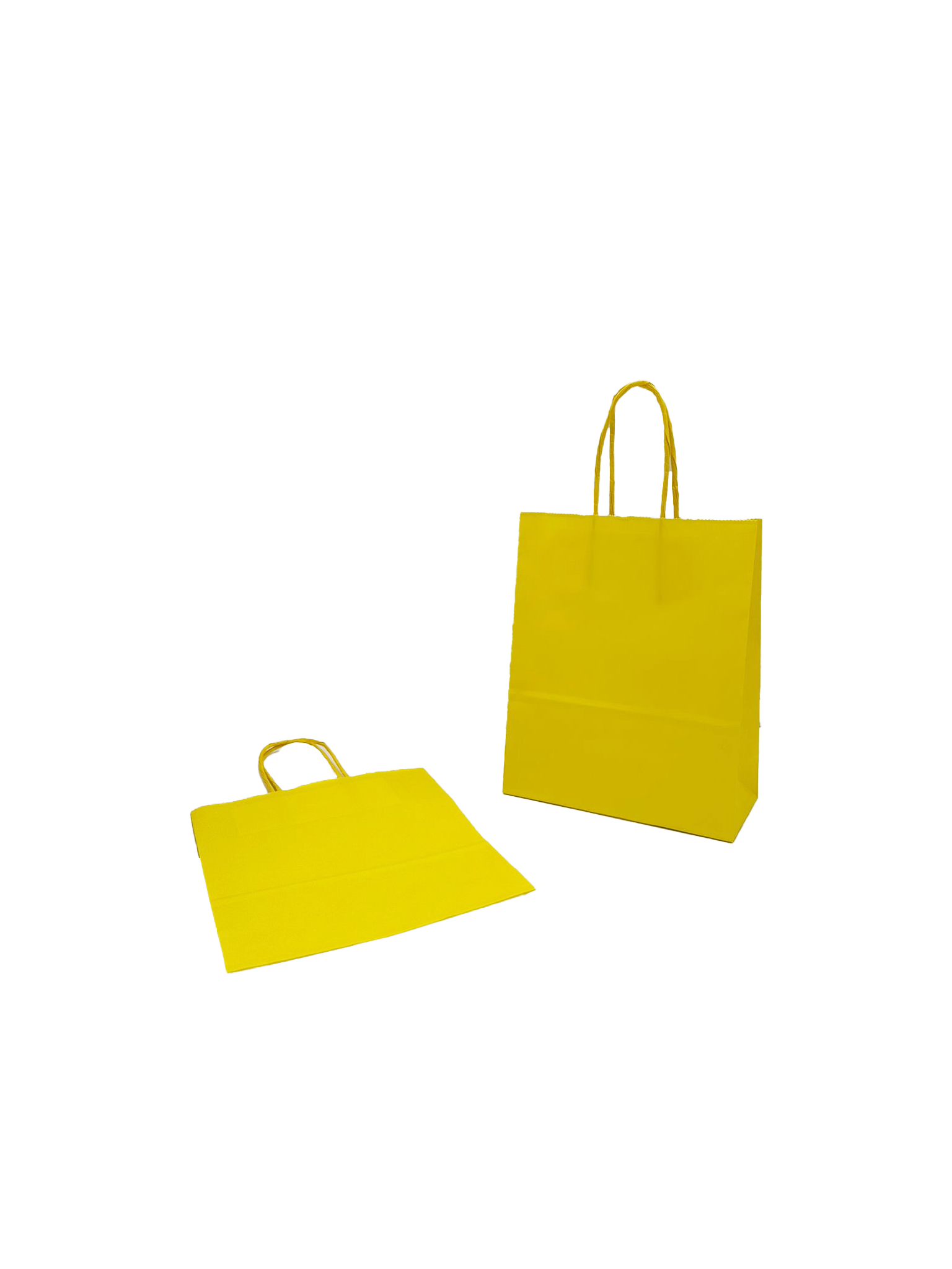 Sac de course Jaune Papier Kraft 90 g/m2 18+8x22cm (50 pièces) [PAM1822Y]