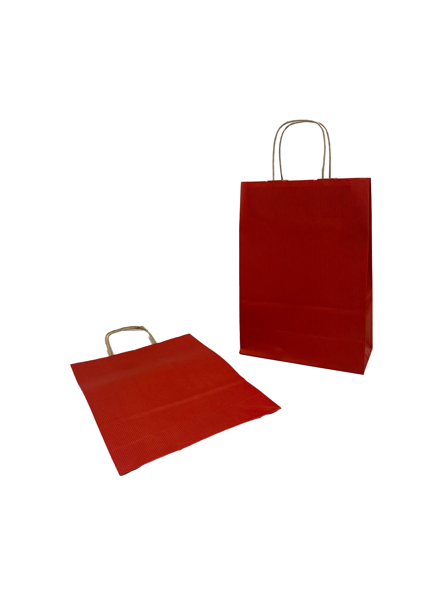 Sac de course Rouge Foncé Papier Kraft 90 g/m2 22+10x31cm (50 pièces) [PAM2231DKR]