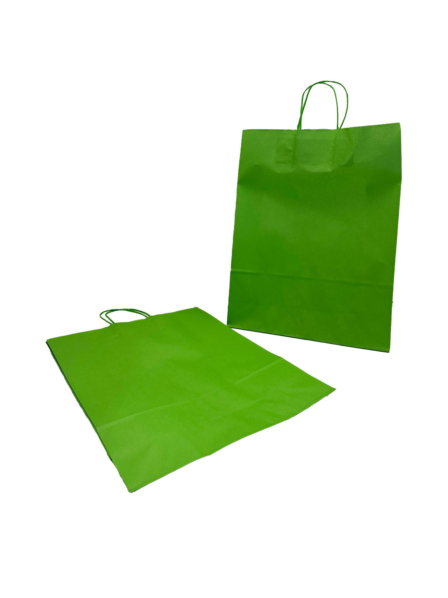 Draagtassen Papier Groen 32+12x41cm Kraft Papier 100 grams (50 stuks) [PAM3241GR]