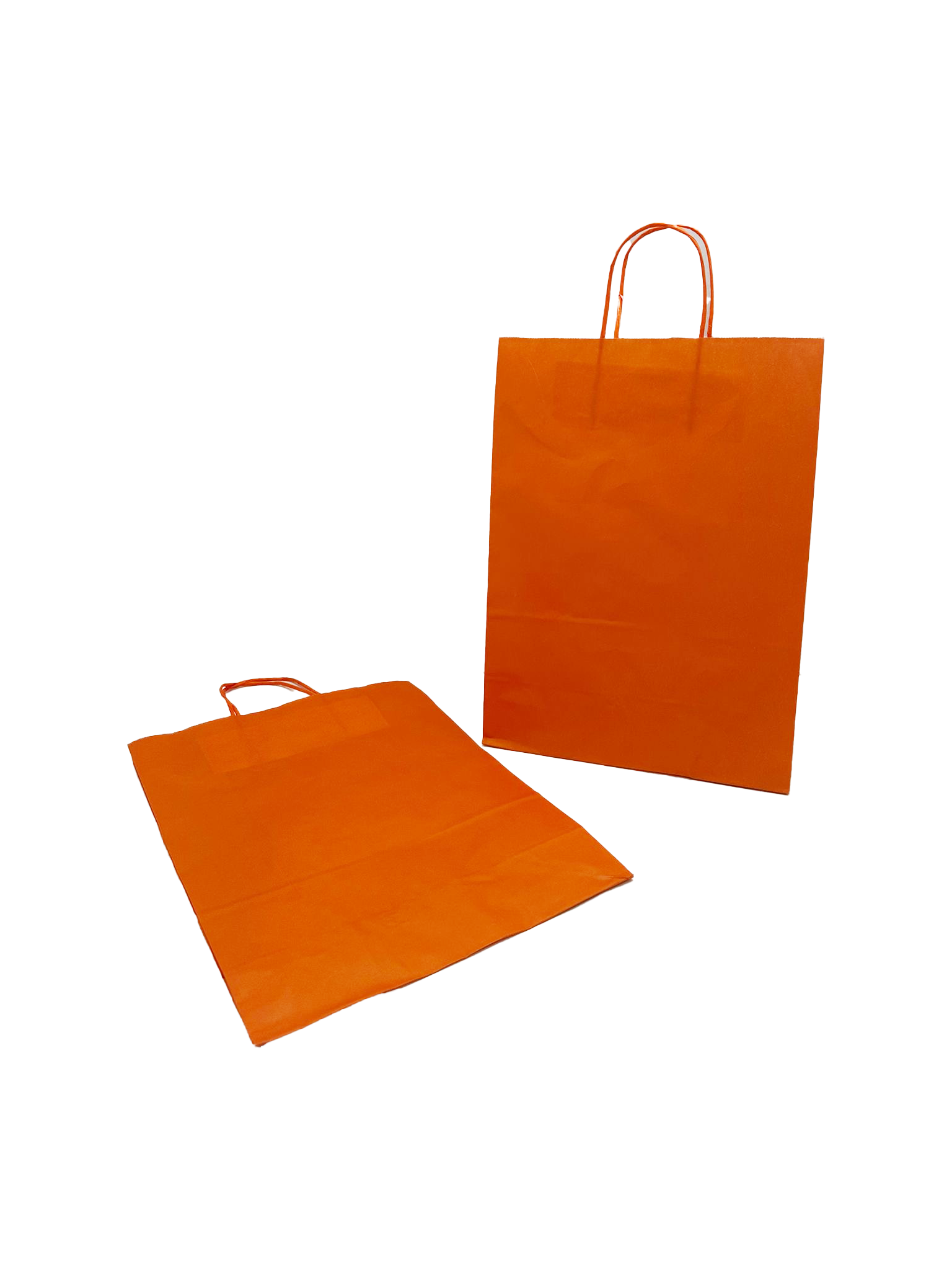 Draagtassen Papier Oranje 26+12x35cm Kraft Papier 90 grams (50 stuks) [PAM2635OR]