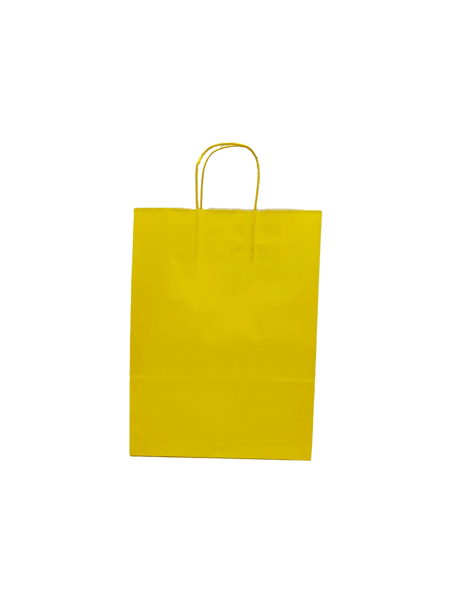 Draagtassen Papier Geel 26+12x35cm Kraft Papier 90 grams (50 stuks) [PAM2635Y]