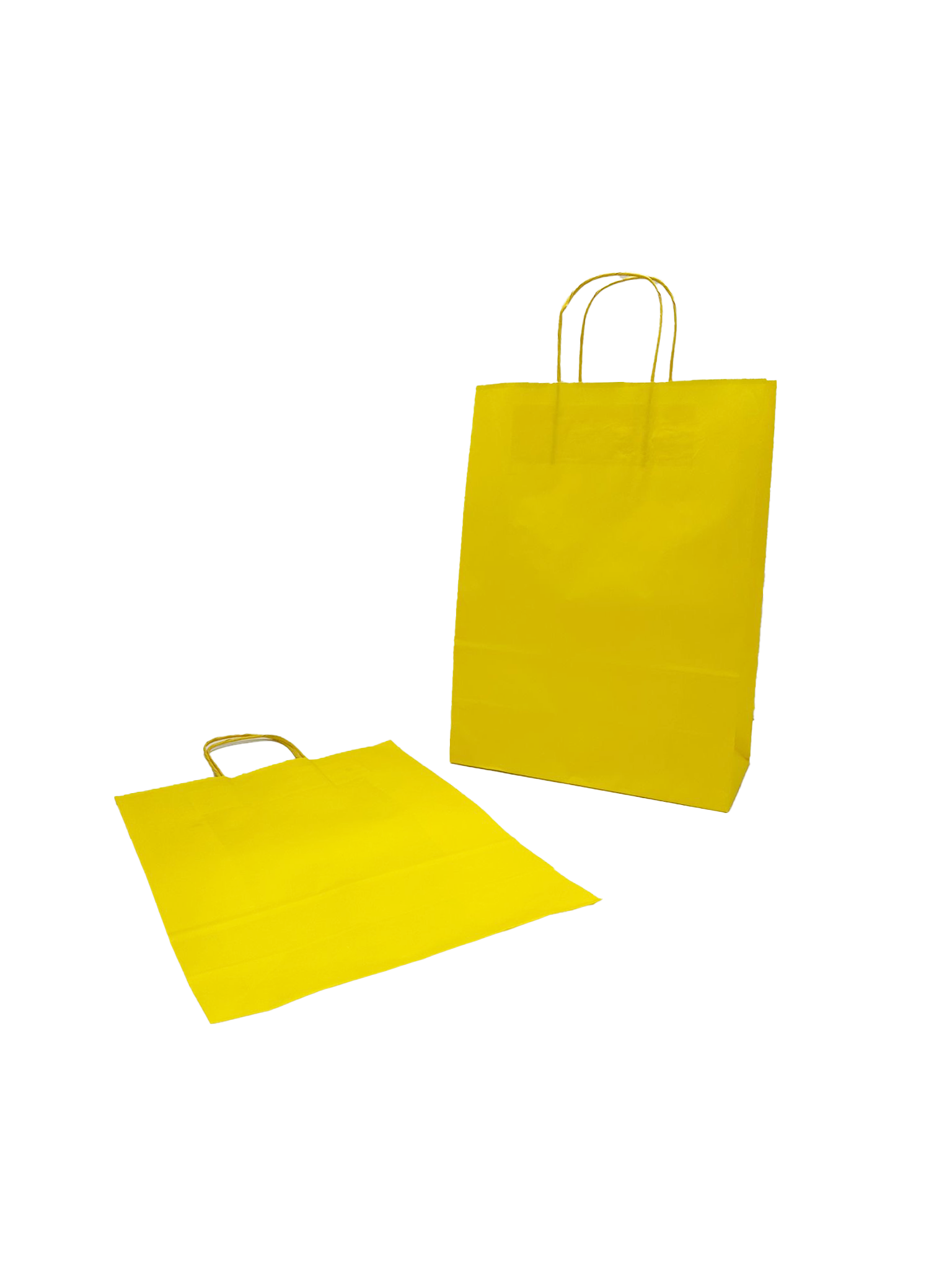 Sac de course Jaune Papier Kraft 90 g/m2 26+12x35cm (50 pièces) [PAM2635Y]
