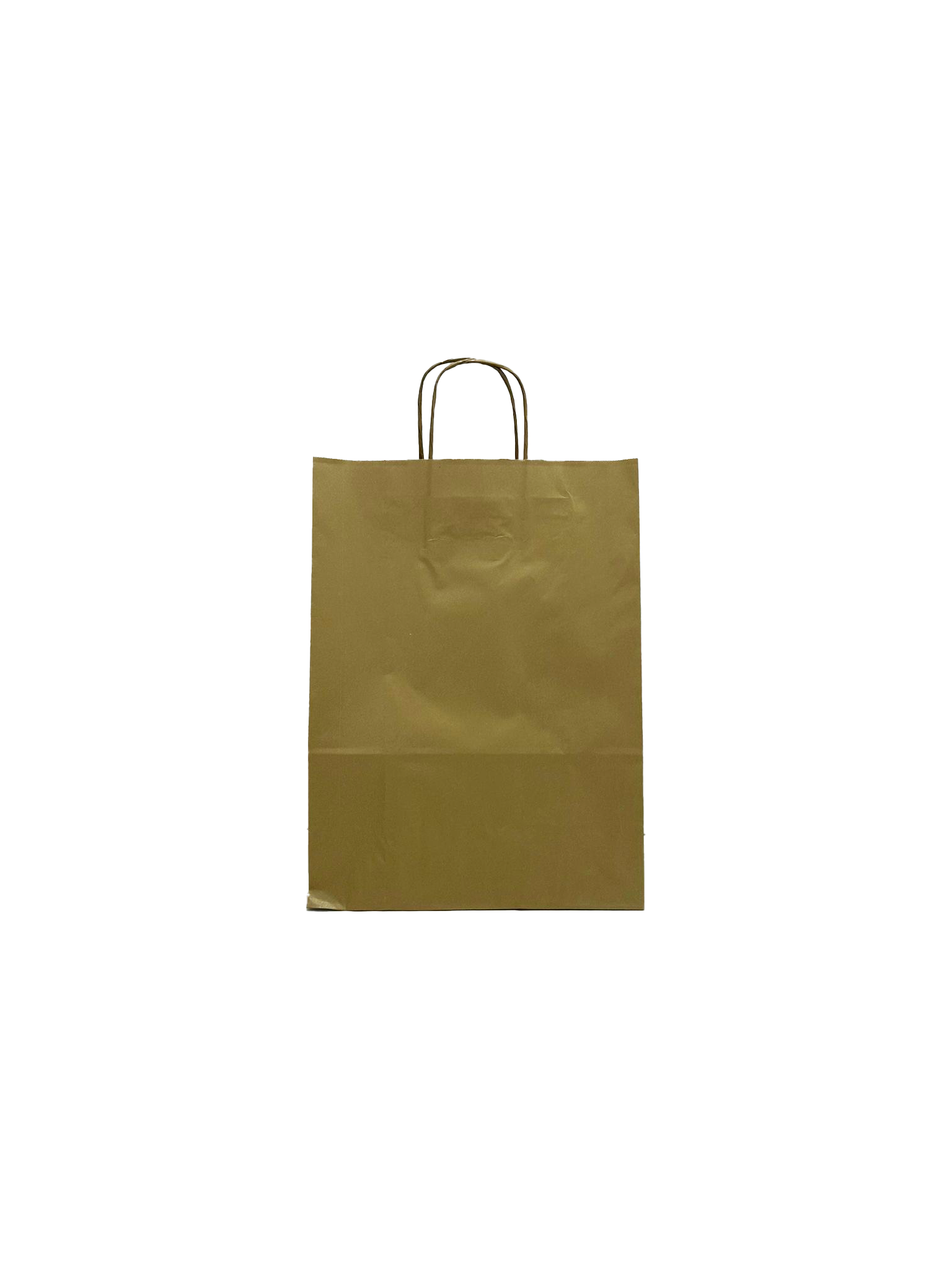 Draagtassen Papier Goud 32+12x41cm Kraft Papier 100 grams (50 stuks) [PAM3241GO]