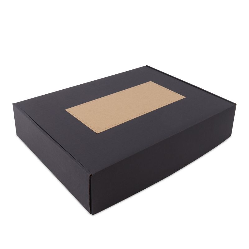 Boîtes d'expédition avec compartiment de personnalisation 41,5x30,5x8,5 cm Noir (50 pcs) [FP-VPD523]