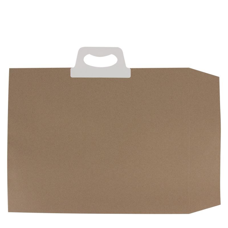 Gerecyclede papieren verzendtas met klepsluiting 41x46,5+2x4 cm Bruin (100 stuks) [FP-VZP017]