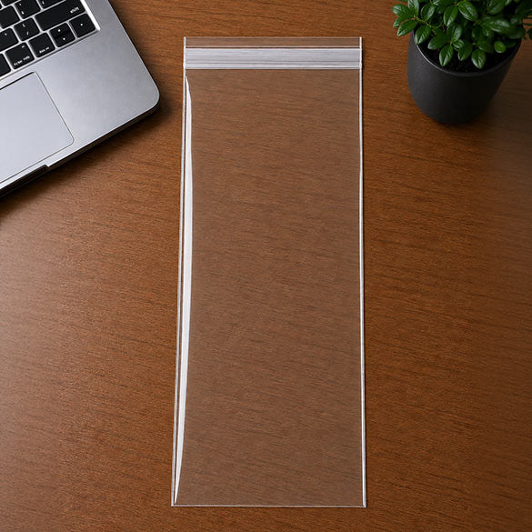 Plastiek Zakken 26,5x51,4cm Transparant en Hersluitbaar (100 stuks) [B1020]