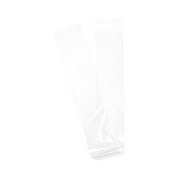 Sachet plastique transparence cristalline 7x71,1cm avec Rabat Adhésif (100 pièces) [B2X28]