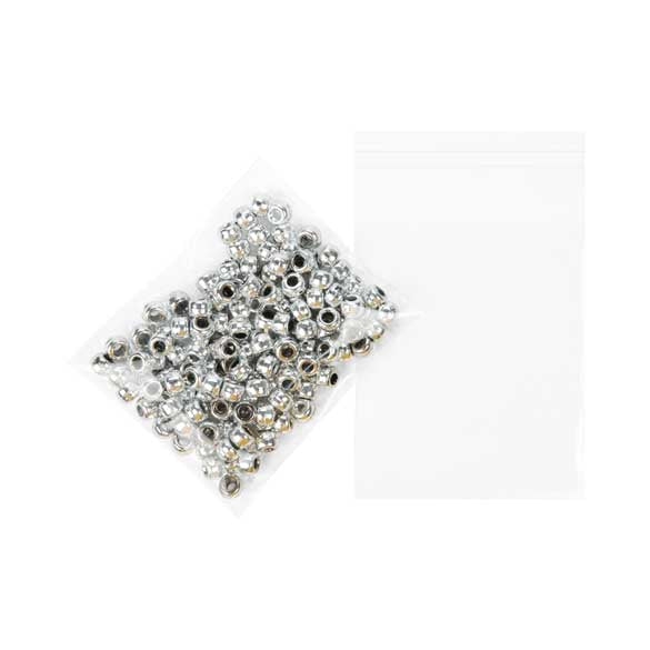 Sachet plastique transparence cristalline 8,6x10,2cm avec Rabat Adhésif (100 pièces) [B34B]