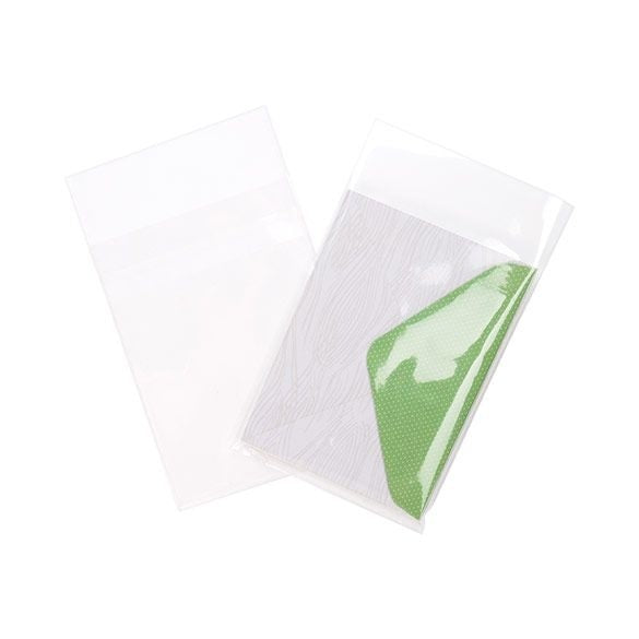 Sachet plastique transparence cristalline 10,3x13,7cm avec Rabat "Sécurisée" (100 pièces) [B4B1PC]