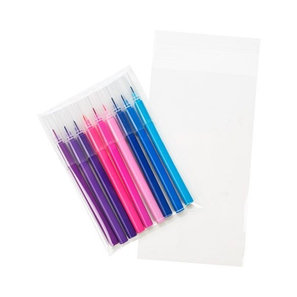 Sachet plastique transparence cristalline 10,6x19,1cm avec Rabat Adhésif (100 pièces) [B4X7]