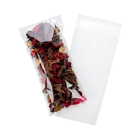 Sachet plastique transparence cristalline 11,7x24,8+3cm avec Rabat Adhésif (100 pièces) [B4X9]