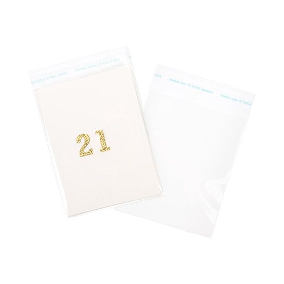 Sachet plastique transparence cristalline 12,5x15,5+3cm avec Rabat Adhésif (100 pièces) [B5B1]