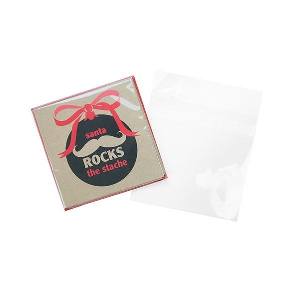 Sachet plastique transparence cristalline 13,8x13,5cm avec Rabat "Sécurisée" (100 pièces) [B5X5PC]