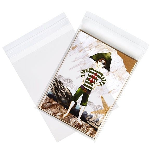 Sachet plastique transparence cristalline 13,5x17,2cm avec Rabat Adhésif (100 pièces) [B6B1]