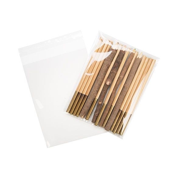 Sachet plastique plat grand format 14,4x19,1cm Refermable par Rabat Adhésif (100 pièces) [B7B1]