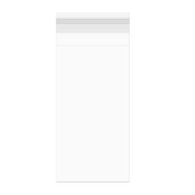 Sachet plastique transparence cristalline 9,5x18,5+4cm avec Rabat Adhésif (100 pièces) [B37M]