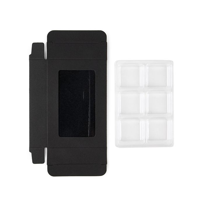 Kraft Dozen Zwart Voor Handgemaakt Snoep, Vierkante insert 7x2.1x10.3cm (25 stuks) [CNDY274B]