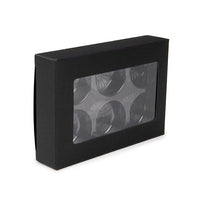 Black Kraft Artisan Candy Box Set, Round Insert 7x2.1x10.3 cm