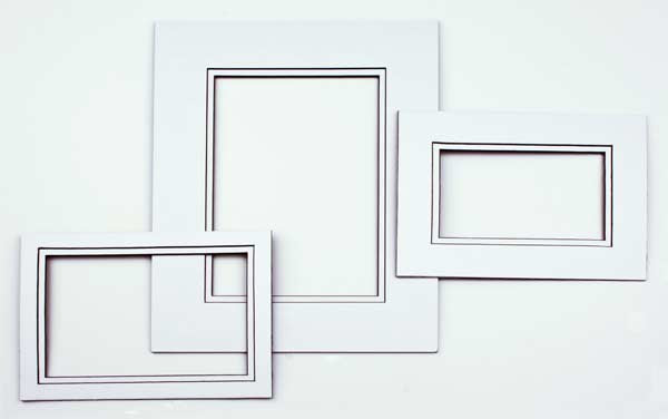 Passepartout dubbeldik wit/zwart 27,9x35,6cm met 19x24cm venster (10 stuks) [MD20194]